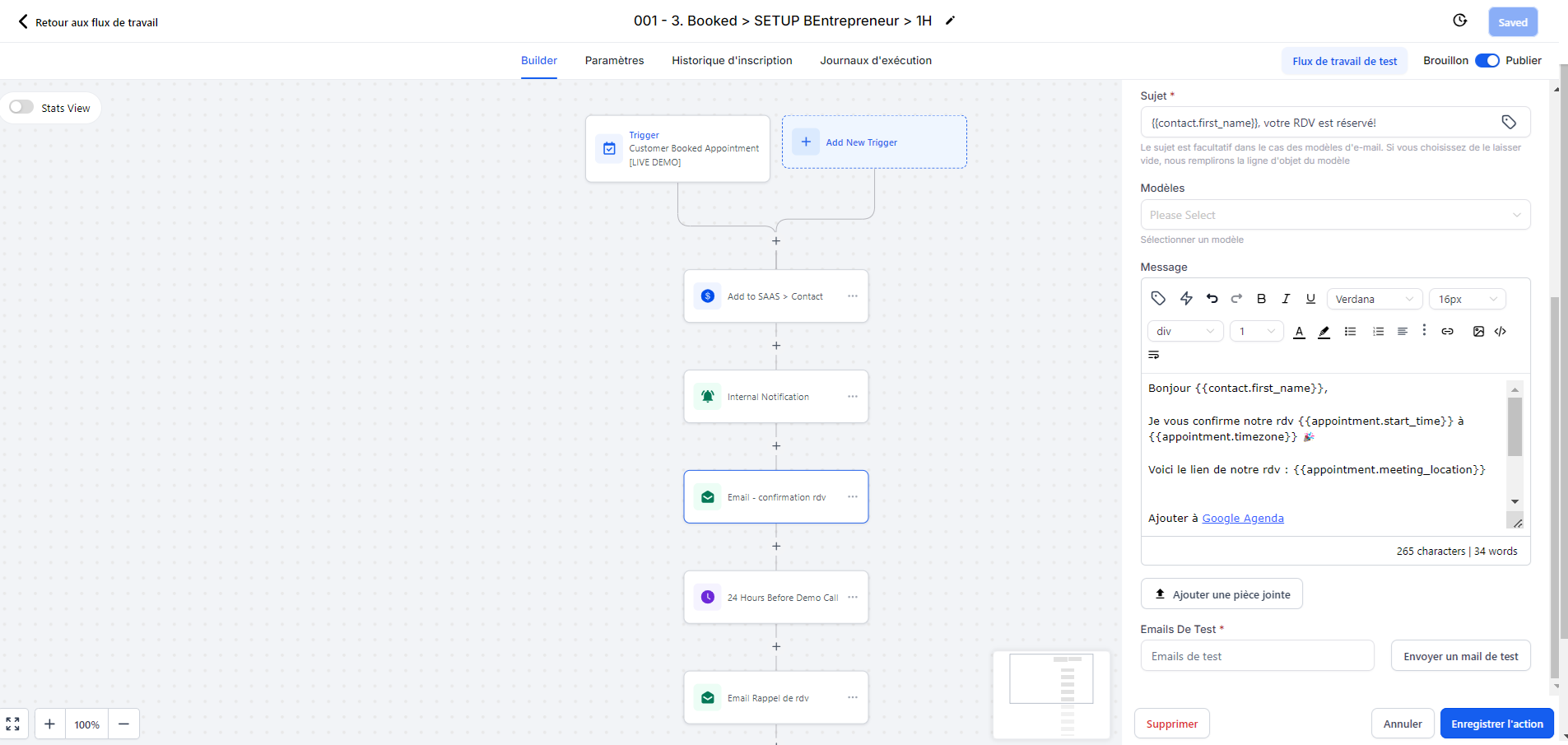 automatisation agenda en ligne