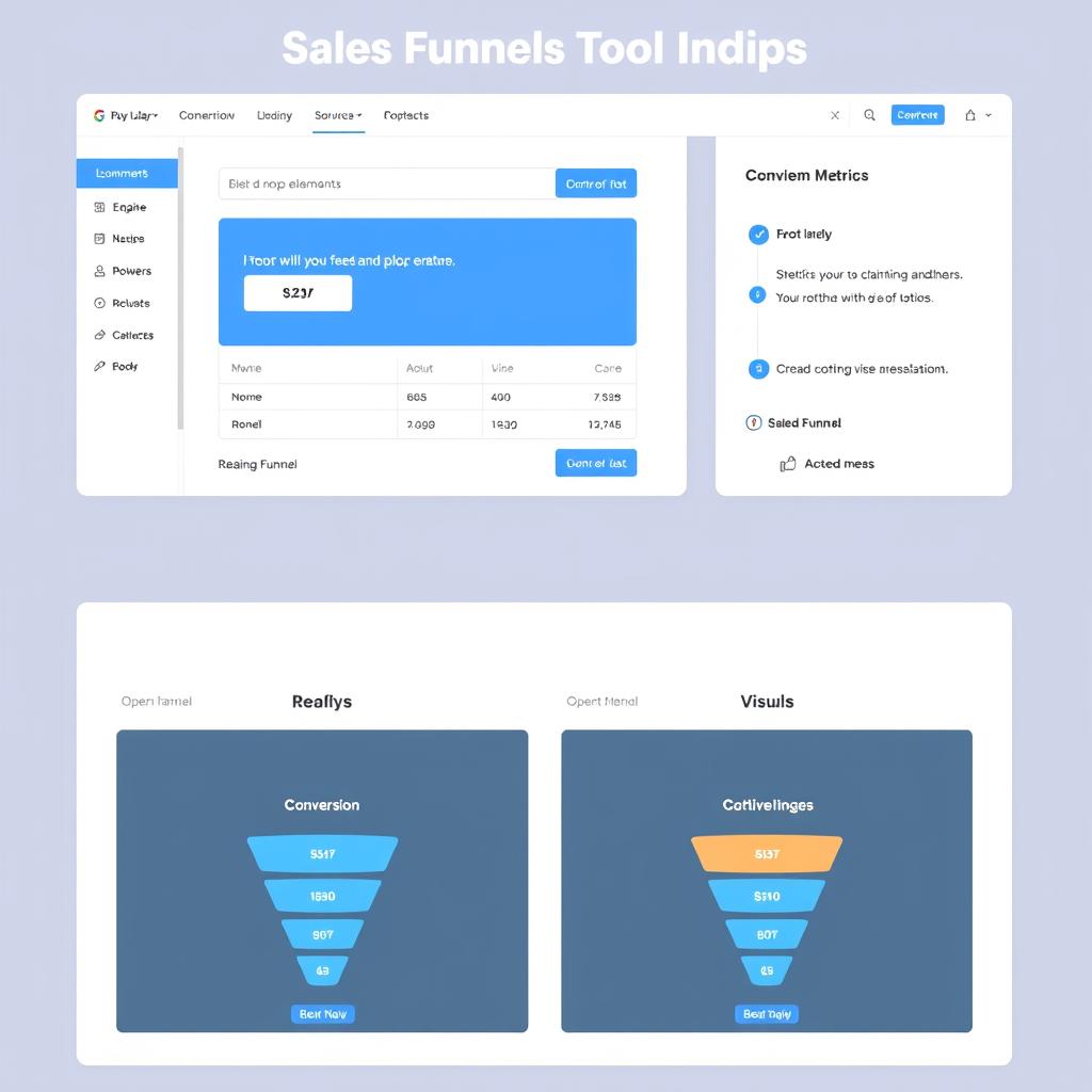Interface de création de tunnels de vente sur une plateforme marketing tout-en-un