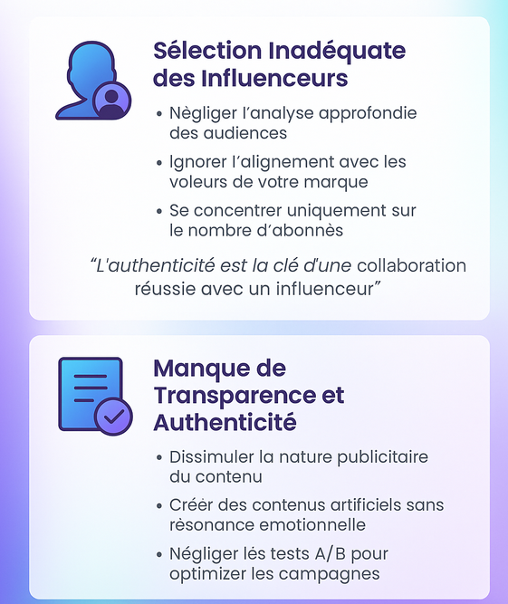 erreurs à éviter impact influence marketing digital