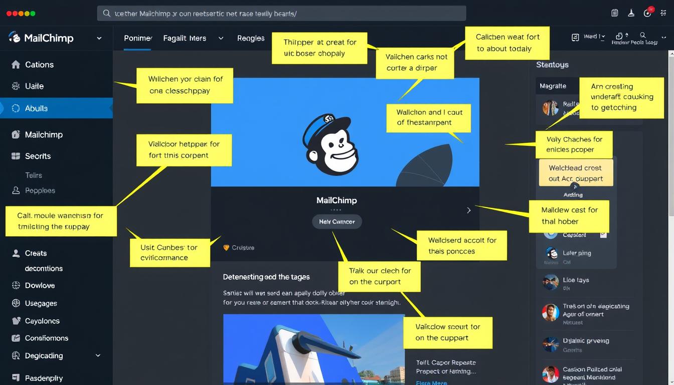 Générez une image de l'interface utilisateur de Mailchimp