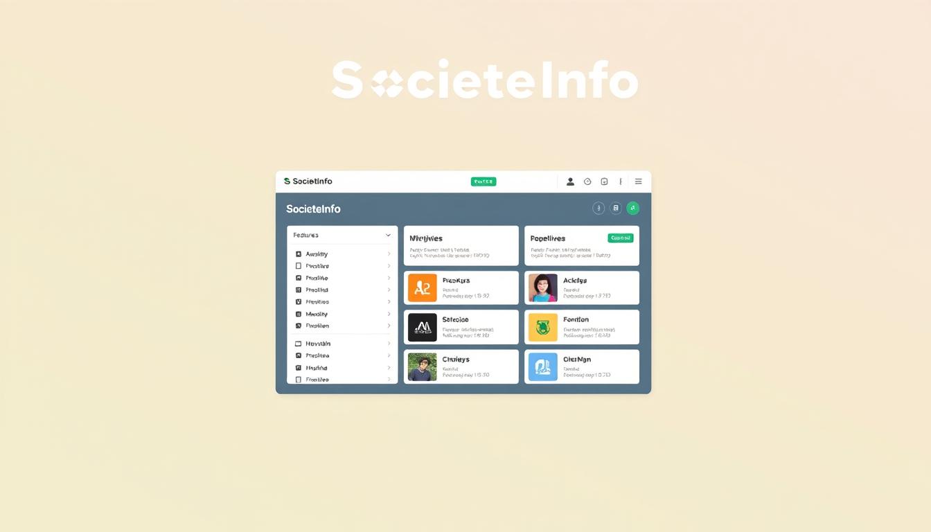 Générez une image de l'interface de SocieteInfo