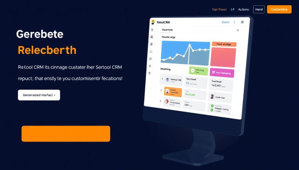 Générez une image de Retool CRM en action, montrant son interface de personnalisation.