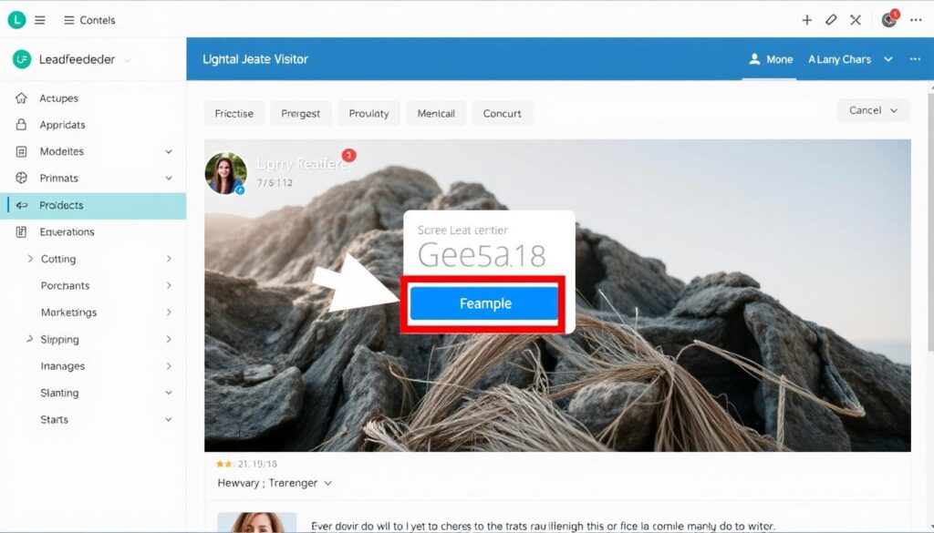 Générez une image de l'interface utilisateur de Leadfeeder montrant un exemple de visiteur de site web identifié