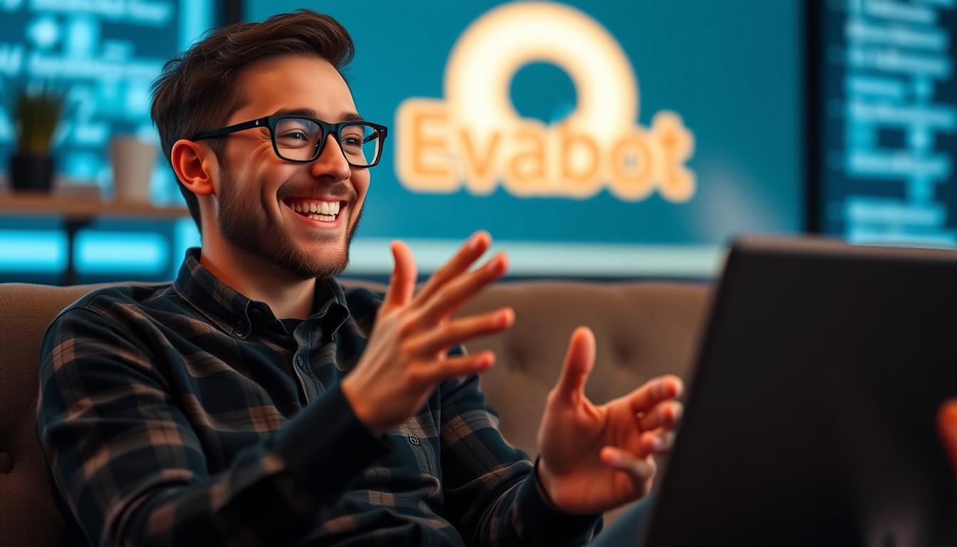 Générez une image représentant un utilisateur satisfait d'Evaboot.