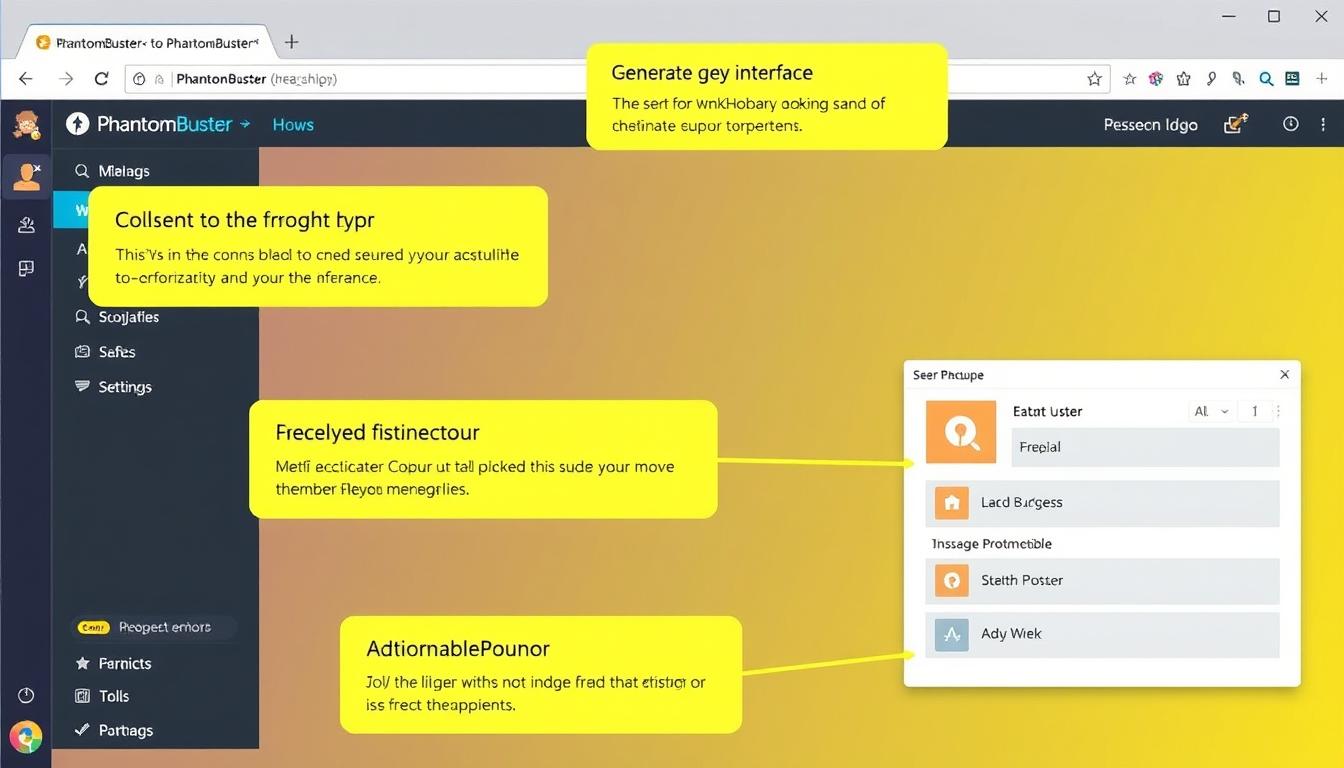 Générez une image montrant l'interface utilisateur de PhantomBuster.